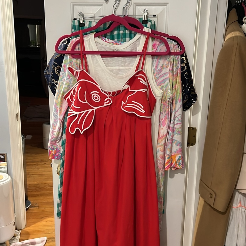 Embroidered Koi Fish Cami Dress
COLOR - Red, Size Medium - Picture 6 of 7